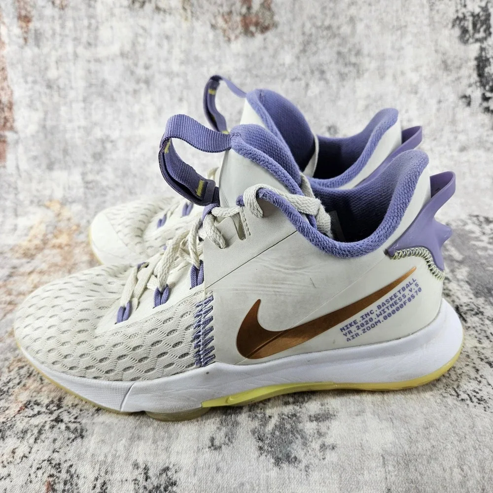 Nike Lebron Witness 5 GS White Light Zitron‎ Sneakers Youth 6.5 Shoes CT4629-102